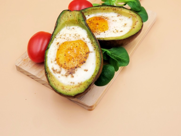 Baked egg in avocado recipe