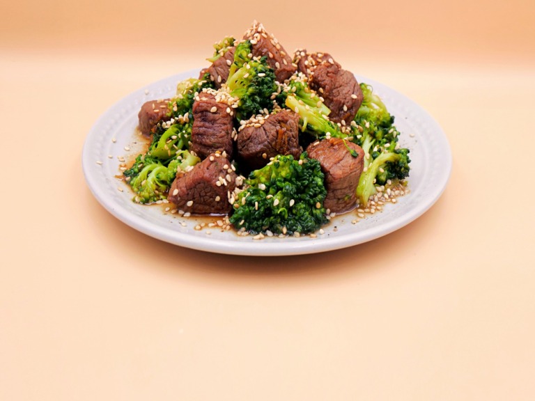 Beef with broccoli in Asian style recipe