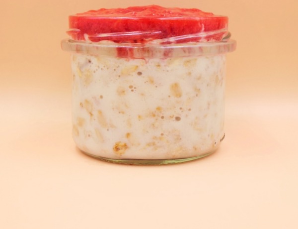 coconut oatmeal with strawberry puree recipe
