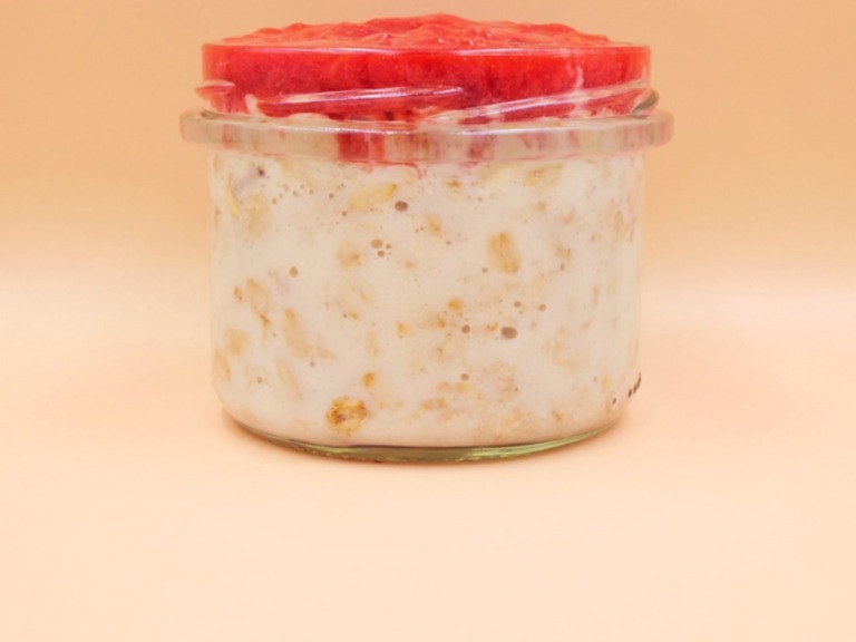 coconut oatmeal with strawberry puree recipe