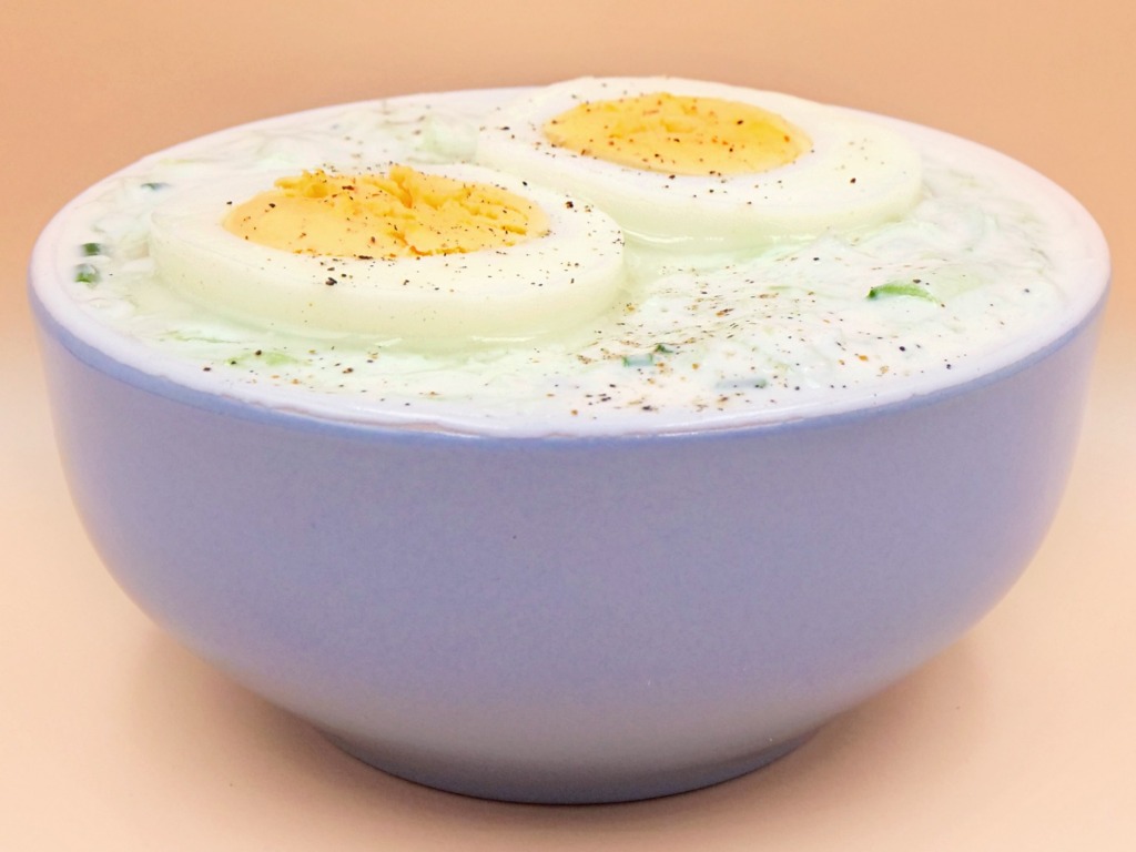 Cucumber soup with egg recipe