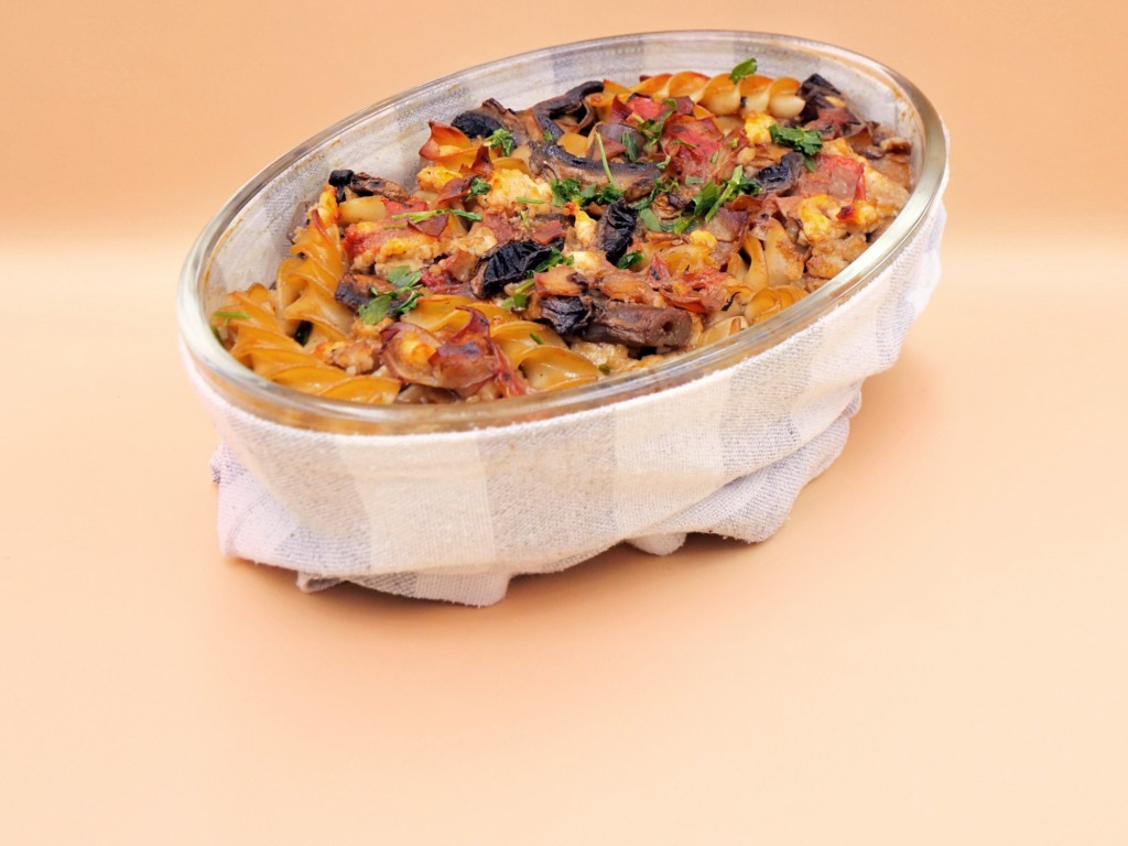 Pasta bake with ham and quark recipe