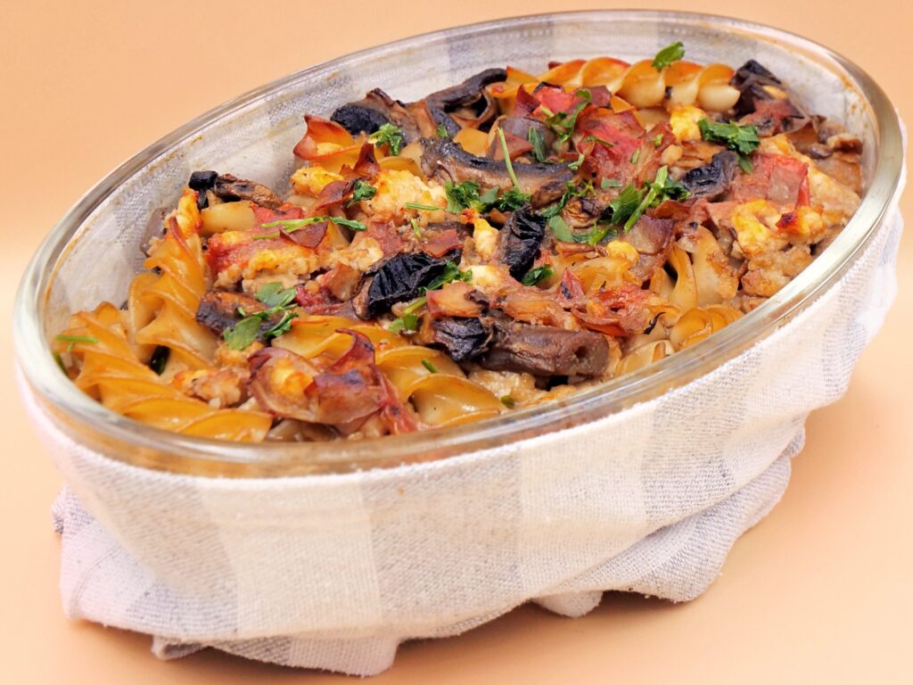 Pasta bake with ham and quark recipe